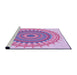 Sideview of Machine Washable Transitional Mauve Purple Rug, wshpat1917pur