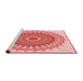 Sideview of Machine Washable Transitional Deep Rose Pink Rug, wshpat1917rd