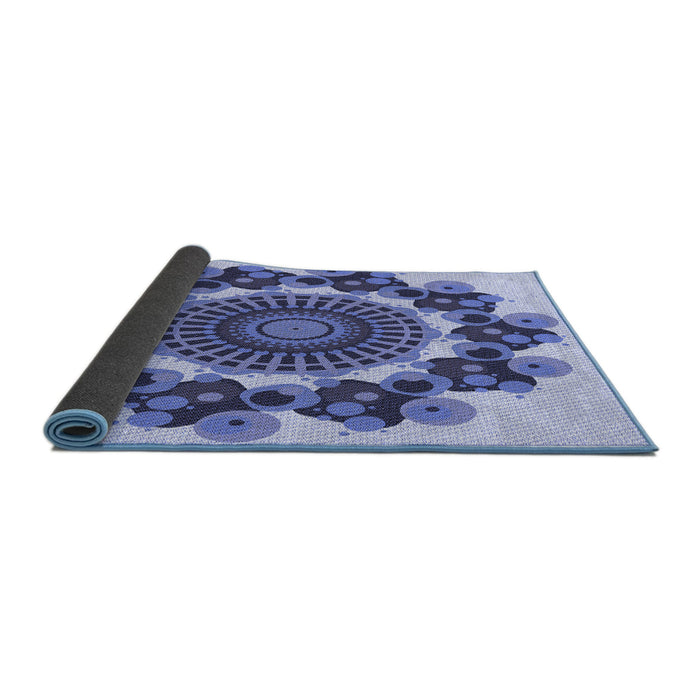 Thickness of Patterned Deep Periwinkle Purple Rug, pat1918blu