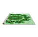 Sideview of Machine Washable Transitional Forest Green Rug, wshpat1918grn