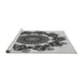 Sideview of Machine Washable Transitional Platinum Silver Gray Rug, wshpat1918gry