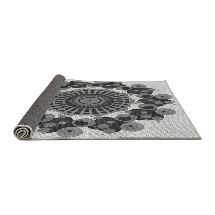 Thickness of Patterned Platinum Silver Gray Rug, pat1918gry
