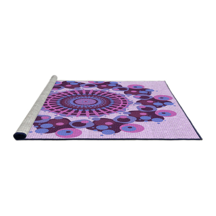 Sideview of Machine Washable Transitional Dark Orchid Purple Rug, wshpat1918pur