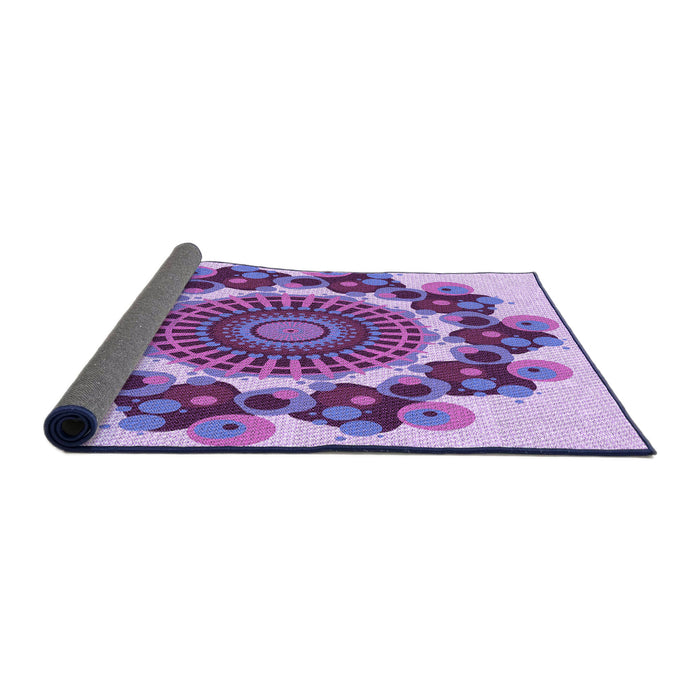 Thickness of Patterned Dark Orchid Purple Rug, pat1918pur