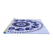 Sideview of Machine Washable Transitional Blue Rug, wshpat1919blu