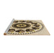 Sideview of Machine Washable Transitional Khaki Gold Rug, wshpat1919brn