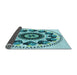 Thickness of Patterned Dark Cyan Green Rug, pat1919lblu