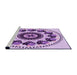 Sideview of Machine Washable Transitional Blossom Pink Rug, wshpat1919pur