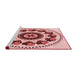 Sideview of Machine Washable Transitional Deep Rose Pink Rug, wshpat1919rd