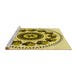 Sideview of Machine Washable Transitional Mustard Yellow Rug, wshpat1919yw