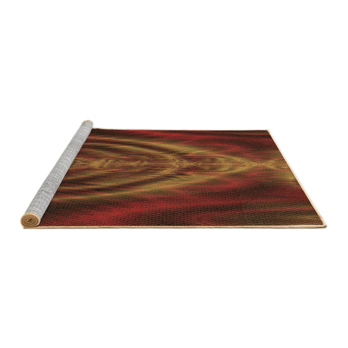 Sideview of Machine Washable Transitional Mahogany Brown Rug, wshpat192brn