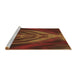 Sideview of Machine Washable Transitional Mahogany Brown Rug, wshpat192brn