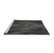 Sideview of Machine Washable Transitional Charcoal Black Rug, wshpat192gry