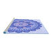 Sideview of Machine Washable Transitional Blue Rug, wshpat1920blu