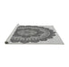 Sideview of Machine Washable Transitional Smokey Gray Rug, wshpat1920gry