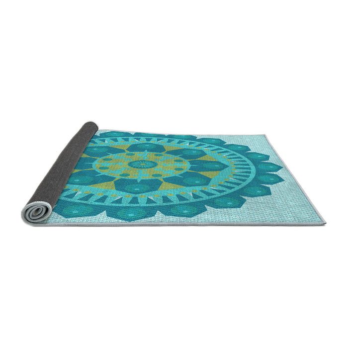 Thickness of Patterned Light Sea Green Rug, pat1920lblu