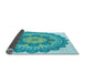 Thickness of Patterned Light Sea Green Rug, pat1920lblu