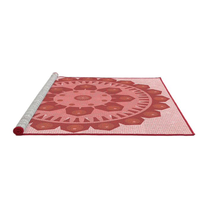 Sideview of Machine Washable Transitional Pastel Pink Rug, wshpat1920rd