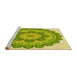 Sideview of Machine Washable Transitional Dark Yellow Green Rug, wshpat1920yw