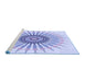 Sideview of Machine Washable Transitional Blue Rug, wshpat1921blu