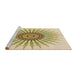 Sideview of Machine Washable Transitional Khaki Gold Rug, wshpat1921brn