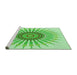 Sideview of Machine Washable Transitional Jade Green Rug, wshpat1921grn