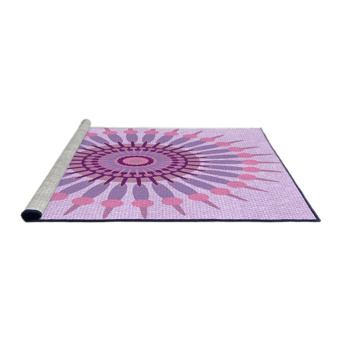 Sideview of Machine Washable Transitional Purple Rug, wshpat1921pur