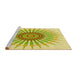 Sideview of Machine Washable Transitional Tea Green Rug, wshpat1921yw