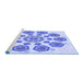 Sideview of Machine Washable Transitional Blue Rug, wshpat1922blu