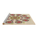 Sideview of Machine Washable Transitional Khaki Gold Rug, wshpat1922brn