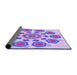 Thickness of Patterned Blossom Pink Rug, pat1922pur