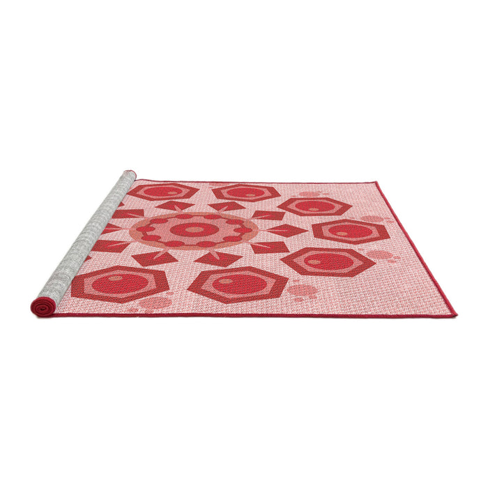 Sideview of Machine Washable Transitional Pink Rug, wshpat1922rd