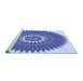 Sideview of Machine Washable Transitional Blue Rug, wshpat1923blu