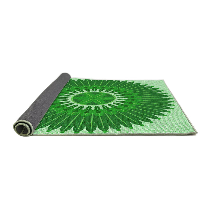 Thickness of Patterned Jade Green Rug, pat1923grn