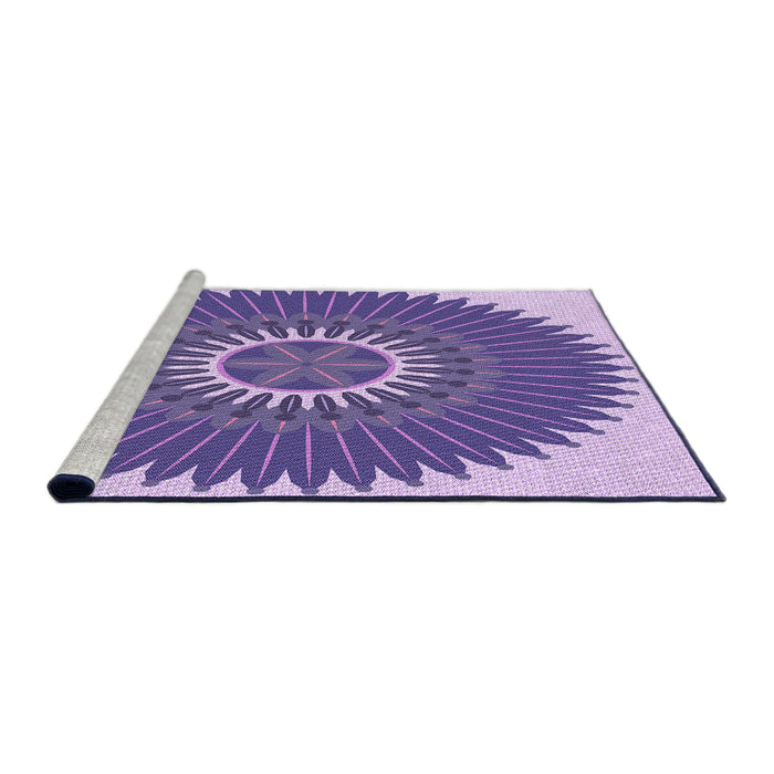 Sideview of Machine Washable Transitional Amethyst Purple Rug, wshpat1923pur