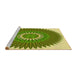 Sideview of Machine Washable Transitional Green Rug, wshpat1923yw