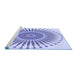 Sideview of Machine Washable Transitional Periwinkle Purple Rug, wshpat1924blu