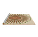 Sideview of Machine Washable Transitional Khaki Gold Rug, wshpat1924brn