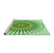 Sideview of Machine Washable Transitional Light Green Rug, wshpat1924grn