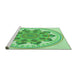 Sideview of Machine Washable Transitional Jade Green Rug, wshpat1925grn