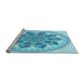 Sideview of Machine Washable Transitional Blue Rug, wshpat1925lblu