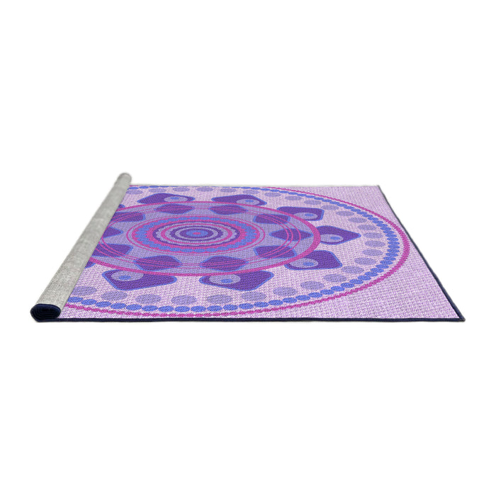 Sideview of Machine Washable Transitional Mauve Purple Rug, wshpat1925pur