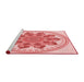 Sideview of Machine Washable Transitional Deep Rose Pink Rug, wshpat1925rd