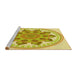 Sideview of Machine Washable Transitional Neon Yellow Rug, wshpat1925yw