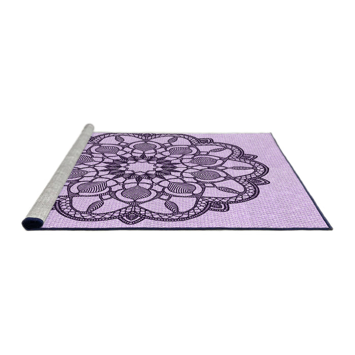 Sideview of Machine Washable Transitional Orchid Purple Rug, wshpat1926pur