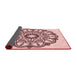 Thickness of Patterned Light Rose Pink Rug, pat1926rd