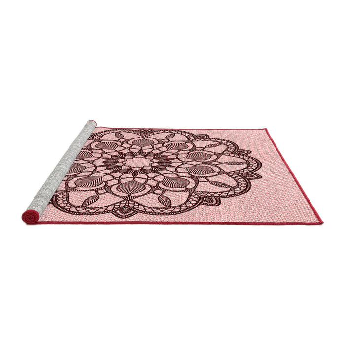Sideview of Machine Washable Transitional Light Rose Pink Rug, wshpat1926rd