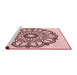 Sideview of Machine Washable Transitional Light Rose Pink Rug, wshpat1926rd