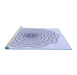 Sideview of Machine Washable Transitional Lavender Blue Rug, wshpat1927blu