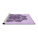 Sideview of Machine Washable Transitional Purple Flower Purple Rug, wshpat1928pur